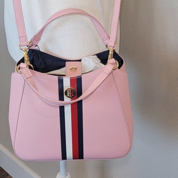 Tommy Hilfiger Handbags - Tommy Hilfiger Multi Color Pink Crossbody Bag Zipper Button Brand New
